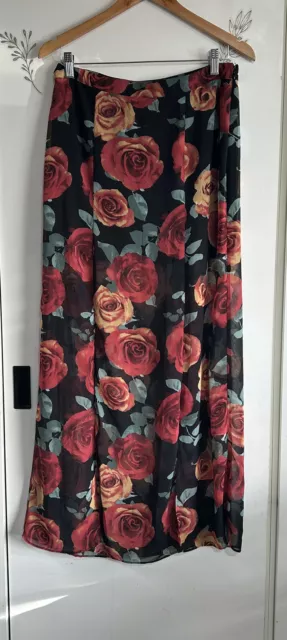 FOREVER 21 Contemporary floral maxi skirt, Size L