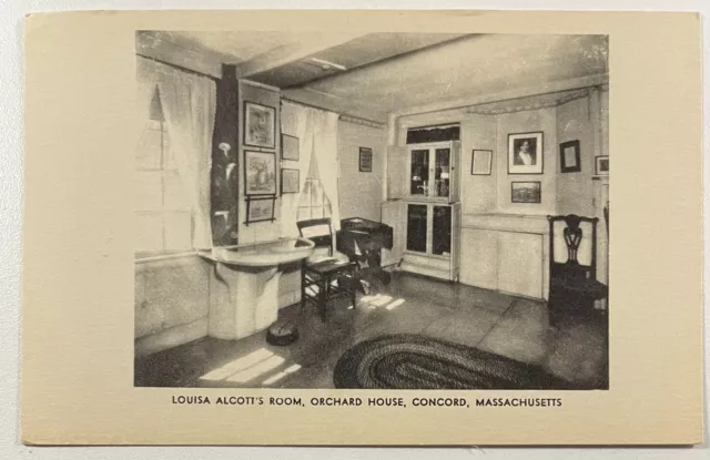 Concord, MA/Louisa Alcott's Room, Orchard House/Vintage Postcard