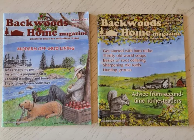 Vintage Homesteading Magazines Backwoods Home  2019 Lot Of 2 issues 177,178