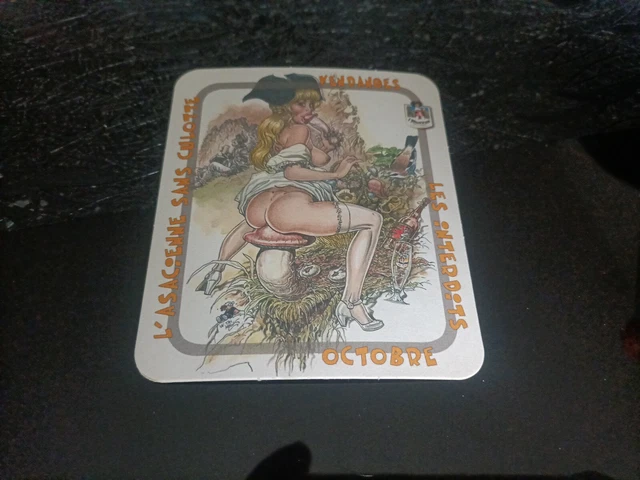 Sous bock de bière , l'alsacienne sans culotte,.  Octobre