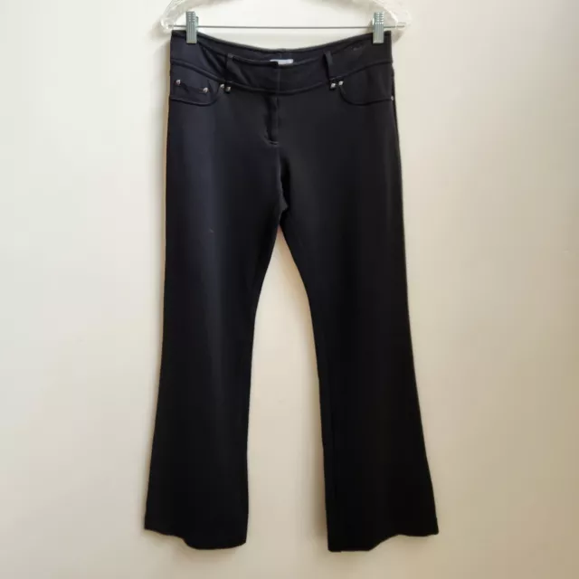 Cache' Pants Womens Size 6 Black Wide Leg Dress Pants Stretch Zip Back Pockets