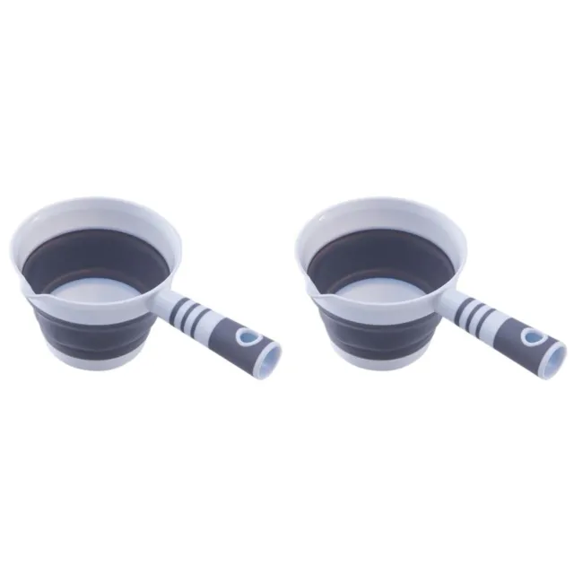 2 Pcs Bath Rinse Cup Plastic Water Ladle Folding Scoop Spoon
