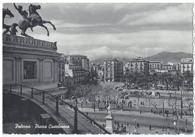 Palermo-Sicily Italy, Vintage Postcard, Piazza Castelnuovo