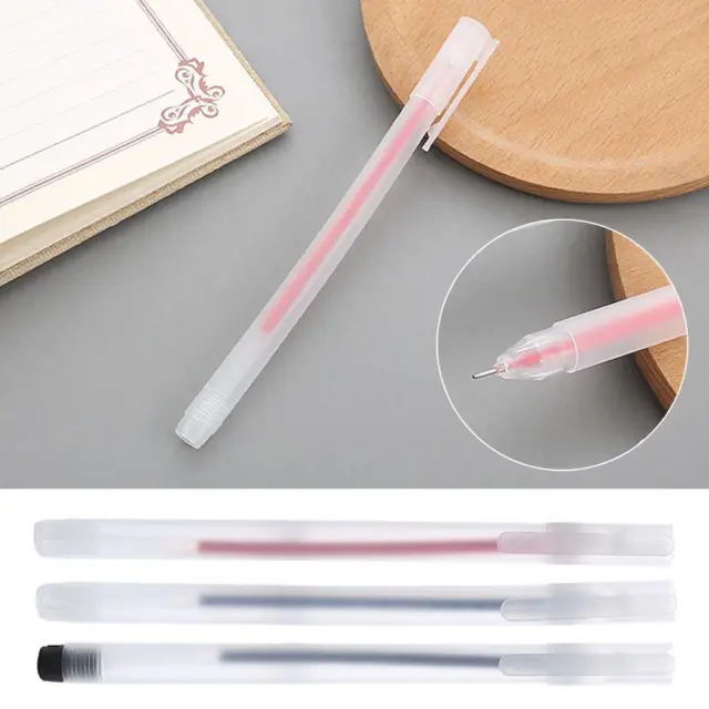 Transparent Frosted Gel Pen 0.5mm Bullet Point Fountain Pen Learning Stati Z6K8