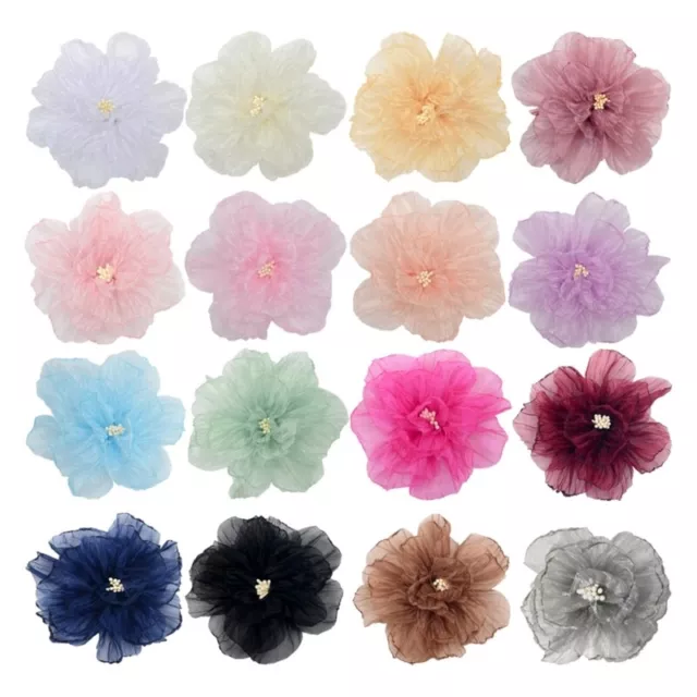 Colour Flower Headband Organza-Ribbon Flower Decorative Wedding Flower Women
