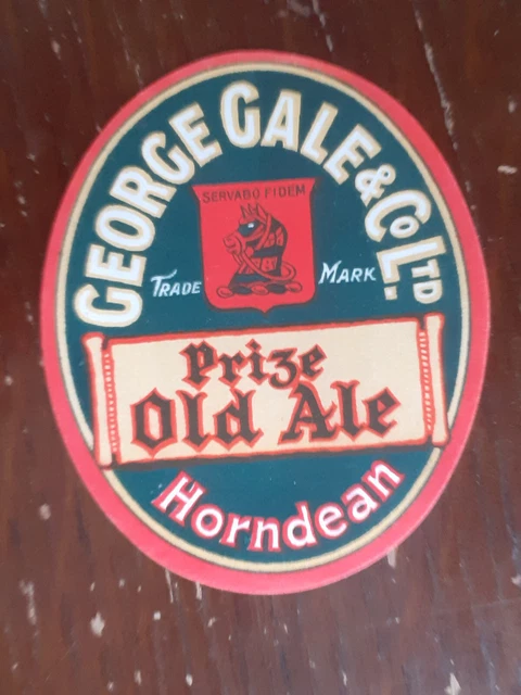 Old UK beer/ drinks label: Gale Prize Old, Horndean