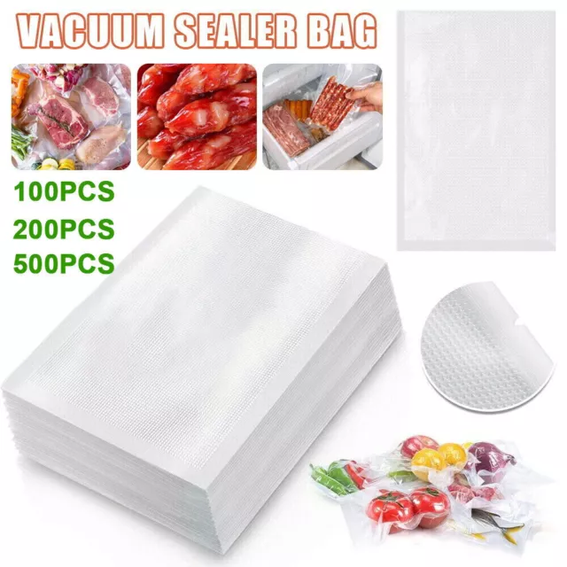 Vacuum Sealer Bags Quart Gallon 8x12 6x10 11x16 Embossed Food Saver Storage 4Mil