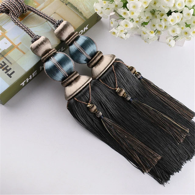 1 Pair Curtain Braided Rope Tassels Tiebacks Tie Backs Lantern Ball Decor 5