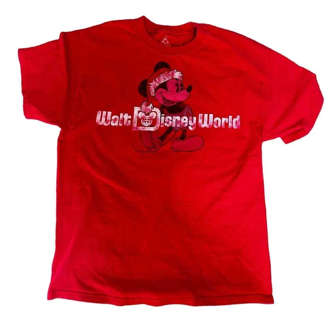 WALT DISNEY WORLD Disneyland Vintage Classic Mickey Mouse Christmas Tee