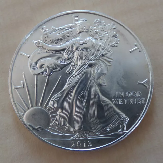 US 1$ Silver Eagle 2013 1 oz silver 99.9% (argent) stained
