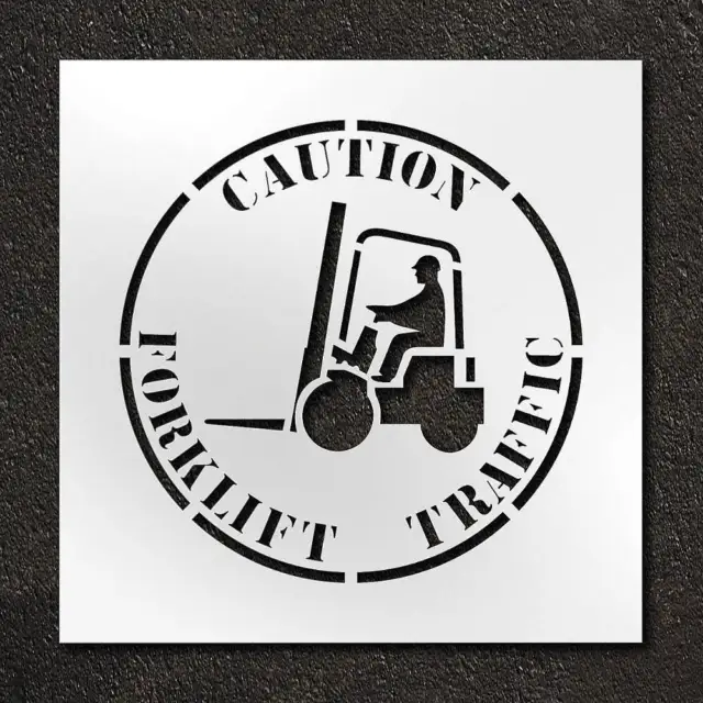 RAE STL-116-12415 Stencil,Caution Forklift Traffic,24 in