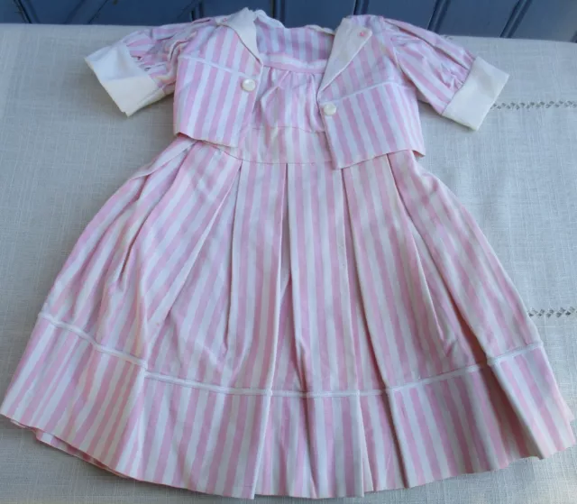 bel ensemble  robe et veste pour poupée ancienne