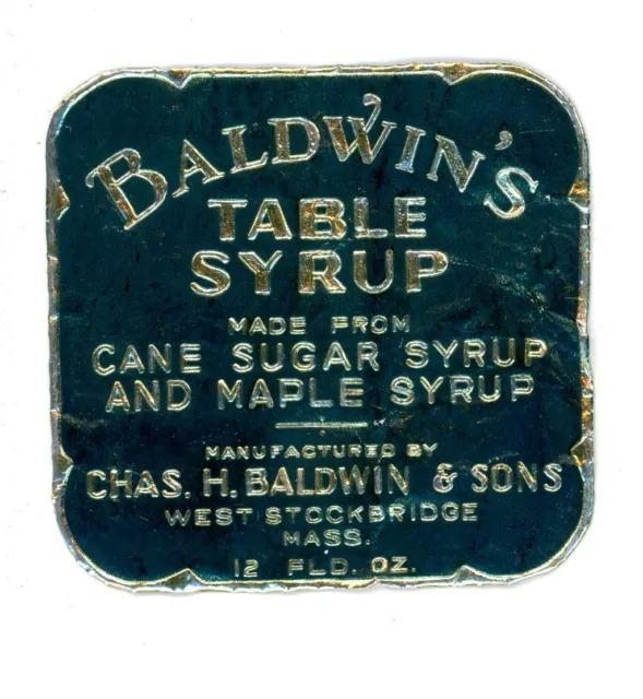 1920's-30's Baldwin's Table Syrup Label F103E
