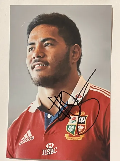 Manu tuilagi- British lions rugby signed 6x4 photo