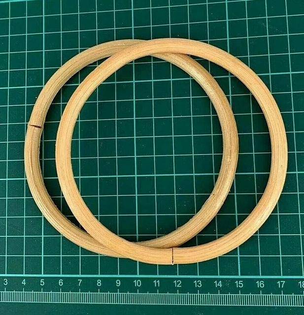 Round Circle bag Handles,11 cm Light weight summer handbag, Natural BH43