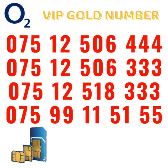 O2 Gold Easy Mobile Number Golden Platinum Vip Uk Pay As You Go Sim Card ✅