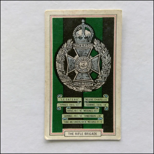 GALLAHER ARMY BADGES 15 The Rifle Brigade Cigarette Card (CC5) $4.99