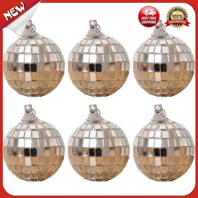 es 6pcs Reflective Mirror Glass Ball Disco Xmas Tree Festive Party Decor Ornamen
