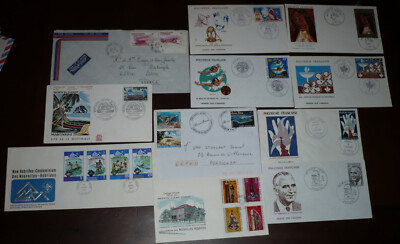 Lot 11 enveloppes Premier jour FDC Martinique Polynésie Nelle Calédonie Vanuatu