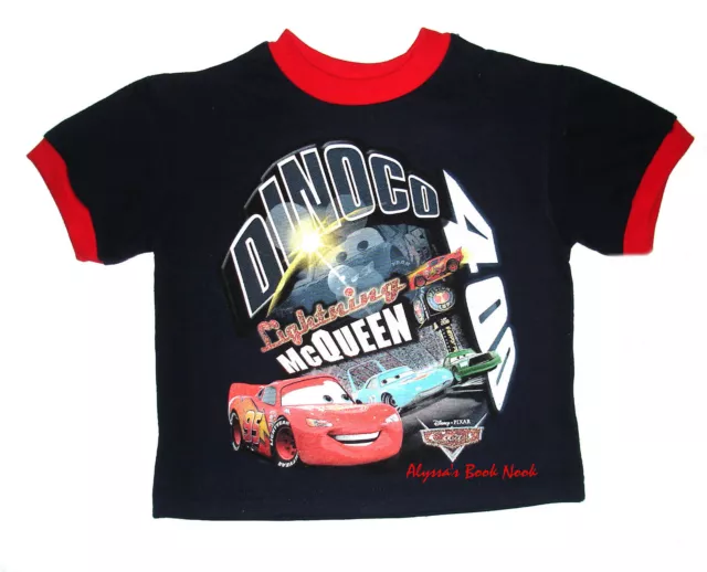 DISNEY CARS ~LIGHTNING McQUEEN GLITTER TSHIRT~ TODDLER BOYS 2T