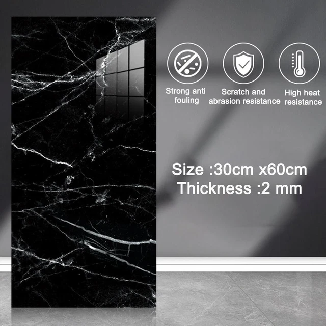 thumbnail image 2 of Floor Tiles Peel And Stick Waterproof 3D Thick Marble Tile Floor Sticker PVC Waterproof Self-adhesive Living Room Toilet Kitchen Home Floor Decor Wall Sticker Kitchen Adhesive Modern Floor & Wall Tiles 2 of 9