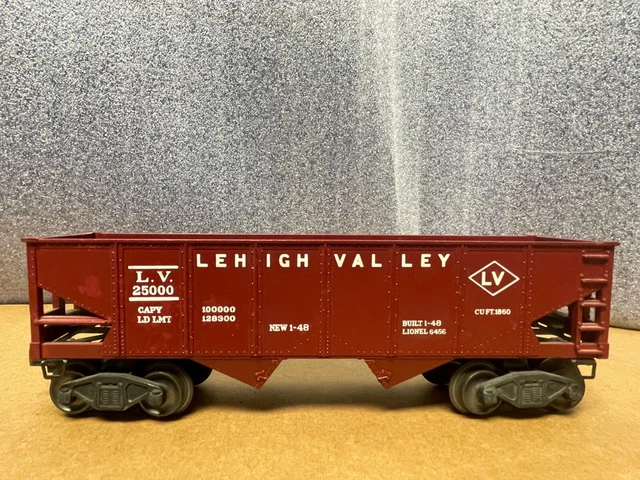 Lionel Postwar O Gauge L.v.25000 Open Hopper 2 Bay Lehigh Valley 619192