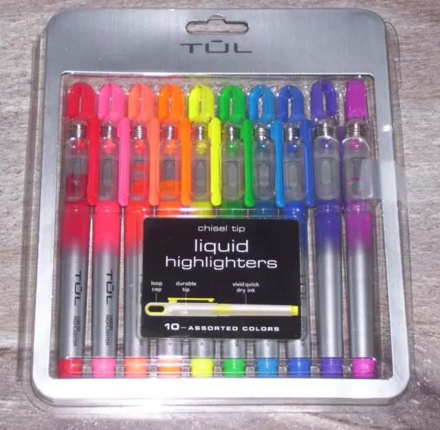 TUL Liquid Highlighters 10 Assorted Colors. New!