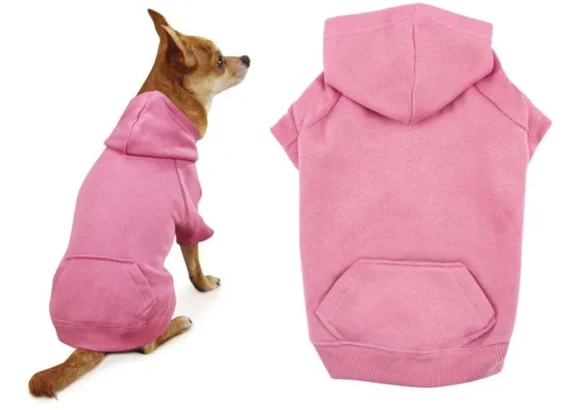 Pretty In Pink Dog Hoodies High Quality Cotton Blend Kangaroo Pocket Sweatshirt