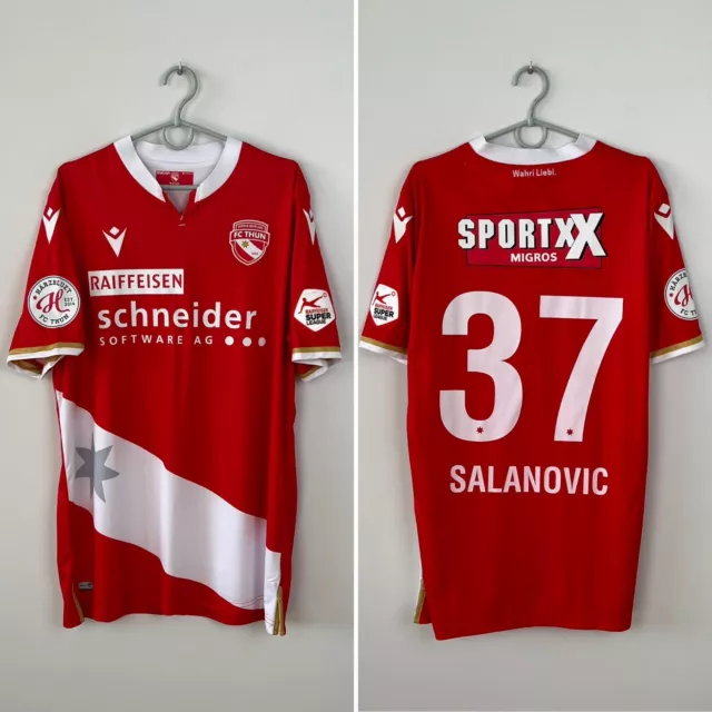 Fc Thun 2019 2020 Home Football Shirt #37 Salanovic Macron Jersey Size Xl