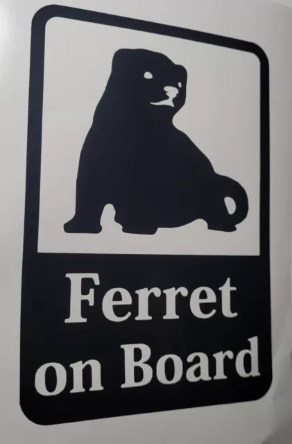 1x Ferret on Board Decal Vinyl Sticker Wildlife Glass Craft Window Car 4.5x7inch