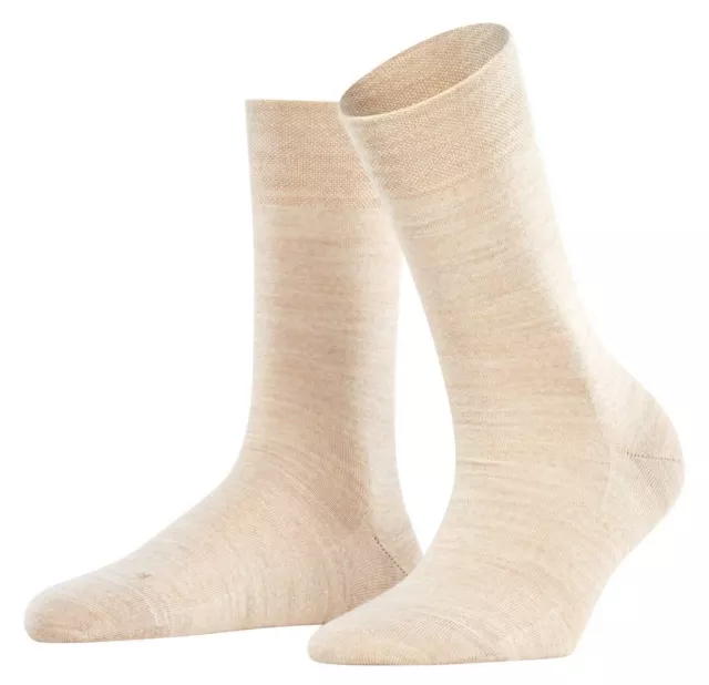 Falke Womens Sensitive Berlin Socks - Linen Mel Cream