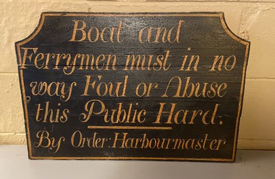 Antique Wooden Nautical Boat Ferrymen OLD PAINT Tavern Sign Primitive Folk Art