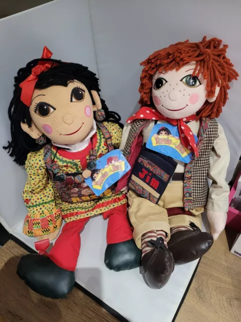 Rosie & Jim Canal Boat Narrowboat Large Plush Ragdolls - 30” - Rare!