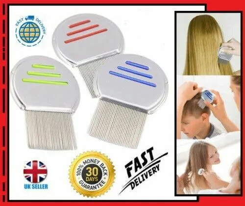 Head Lice Comb Fine Tooth Metal Detection Remove Hair Nit Eggs Magnifier Set 1pc