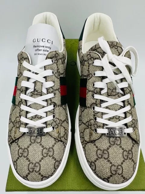 Gucci Women's Ace GG Monogram Low-Top Lace up Sneakers 38.5