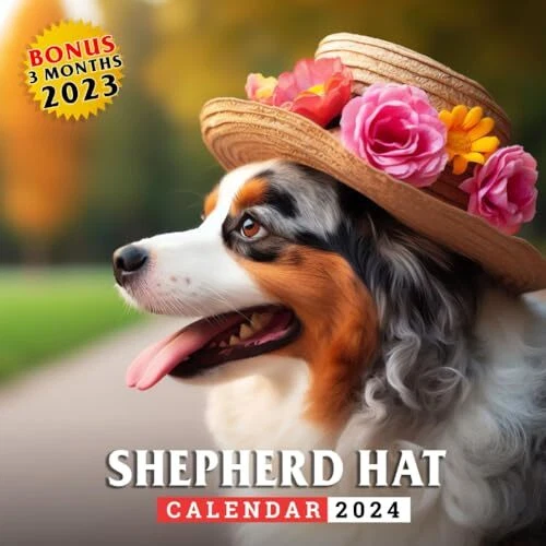 AUSTRALIAN SHEPHERD HAT Calendar 2024 Jan 2024 to Dec 2024 Bonus 3 Months las... EUR 17,09