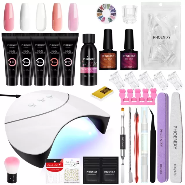 Poly Nagel Gel Set 36W UV/LED Lampe UV Gel Verlängerung Gel Maniküre Starter Kit