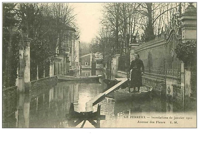 94.LE PERREUX.n°127.INONDATIONS DE JANVIER 1910.AVENUE DES FLEURS