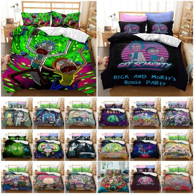 Rick And Morty 3D Quilt Duvet Cover Doona Bedding Set Single Double Queen Gift