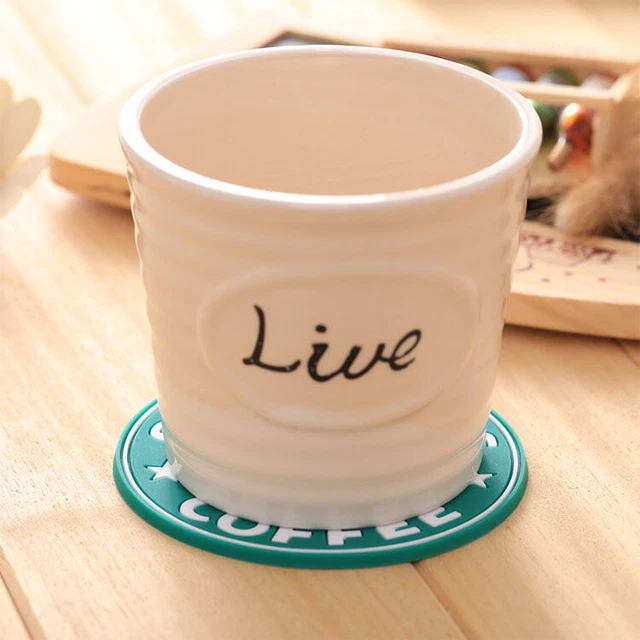 Starbucks Coffee Mug Hot Drink Cup Mat Round Insulated Silicone Desk Coaster Mat 3
