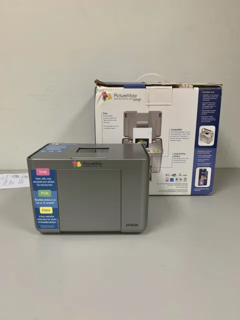 EPSON PICTURE MATE PM240 PERSONAL PHOTO LAB SNAP w/AC ,PAPER &  SOFTWARE DISC