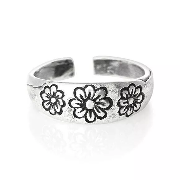 Flower Toe Ring Sterling Silver 925 Best Price Jewelry Adjustable