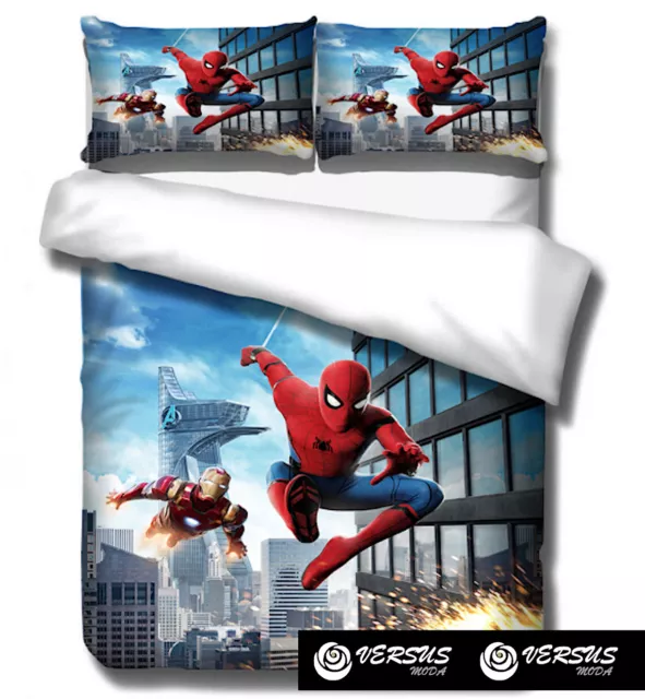 Spiderman Set Letto Spider Ironman Copripiumone Federa Duvet Cover Set DUVSP02