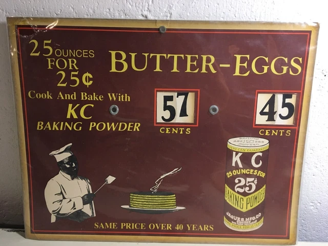 Vintage KC Baking Powder Store Sign Advertising/Black Memorabilia