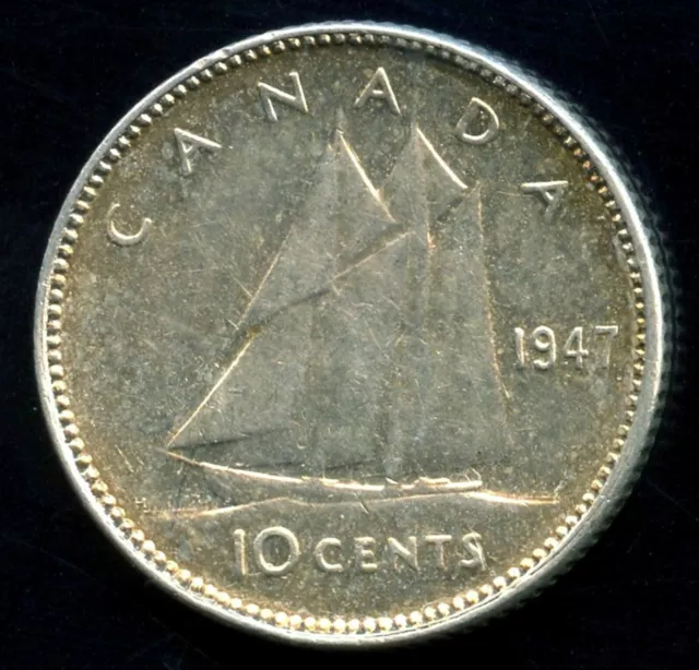 1947 Canada 10 Cent Silver Coin (2.33 Grams .800)