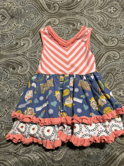 MATILDA JANE WORK of Heart Dress Girls Camp MJC Strawberry Craft Ruffled  Size 2 $14.00 - PicClick