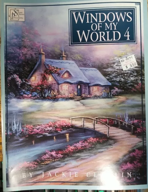 Patrones de instrucciones de pintura de Windows of My World 4 de Jackie Claffin antiguos sin usar