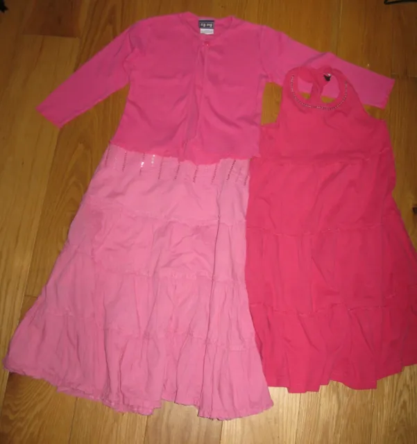 Girls Bundle- 3 Items-5-6-7 Yrs- Next Skirt, George Dress, Zig Zag Top/ Cardigan