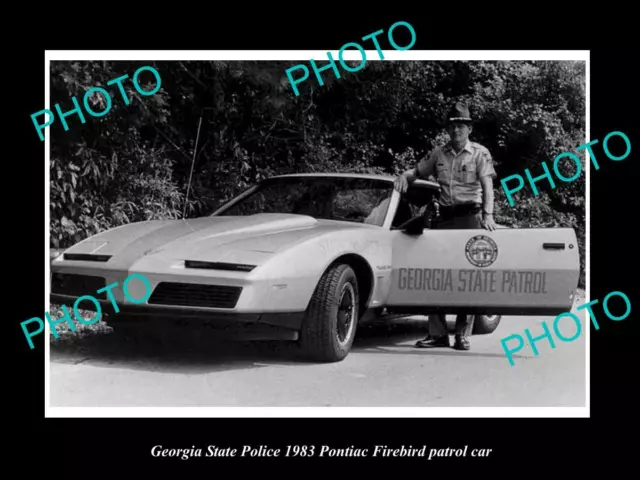 OLD 8x6 HISTORIC PHOTO GEORGIA STATE POLICE POINTIAC FIREBIRD POLICE CAR 1983