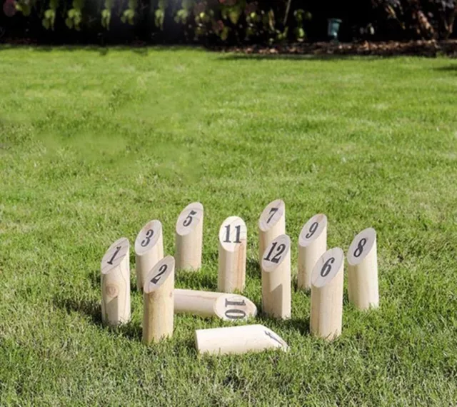 Kubb Spiel Wikingerspiel Rasenschach Wurfspiel Holz Spielzeug Wikingerkegeln 2